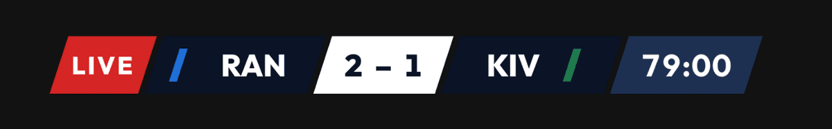 Score ribbon in the OBS live stream