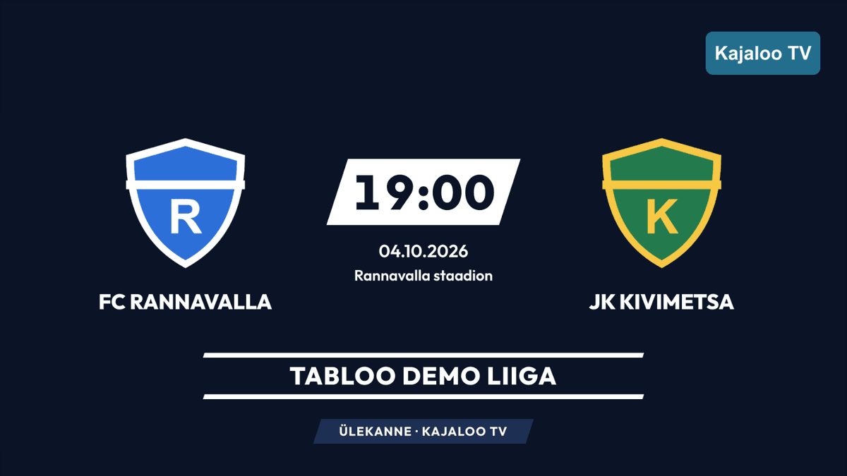 Pre-match graphic on the big screen: club crests, kick-off time and venue